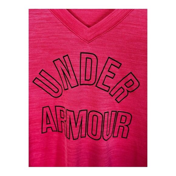 Under Armour pink coral colored v neck size small lightweight t shirt - Picture 4 of 7